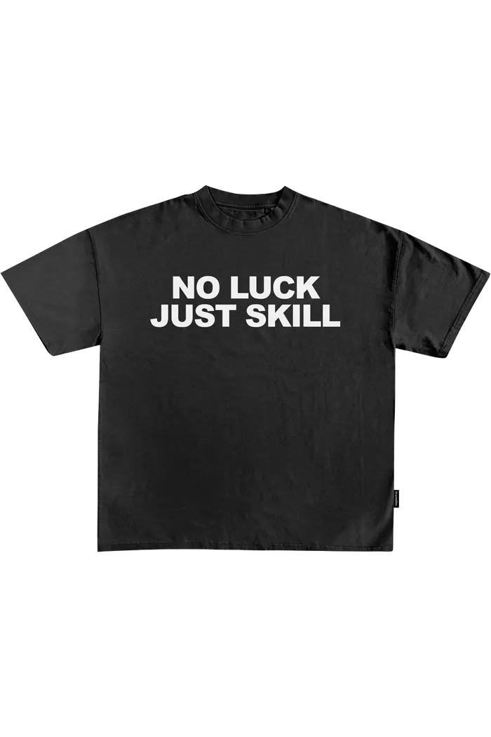Черная футболка No Luck Just Skill 